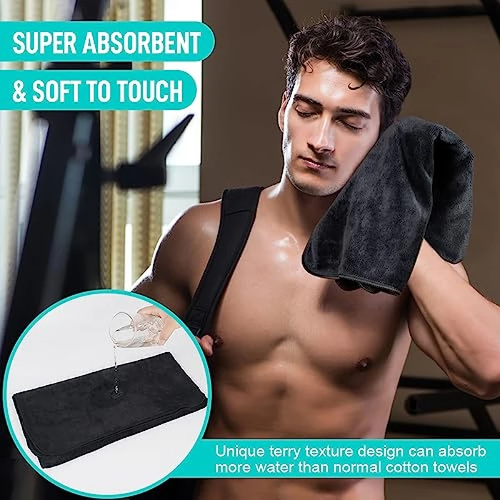 SINLAND Multi Purpose Towel Microfiber Travel Sports Towel Fast Drying Gym Towels Soft Super Absorbent Camping Towel for Beach, Swimming, Bath, Yoga, Backpacking 3-Pack 16 Inch X 32 Inch Black by Sinland - Image 4