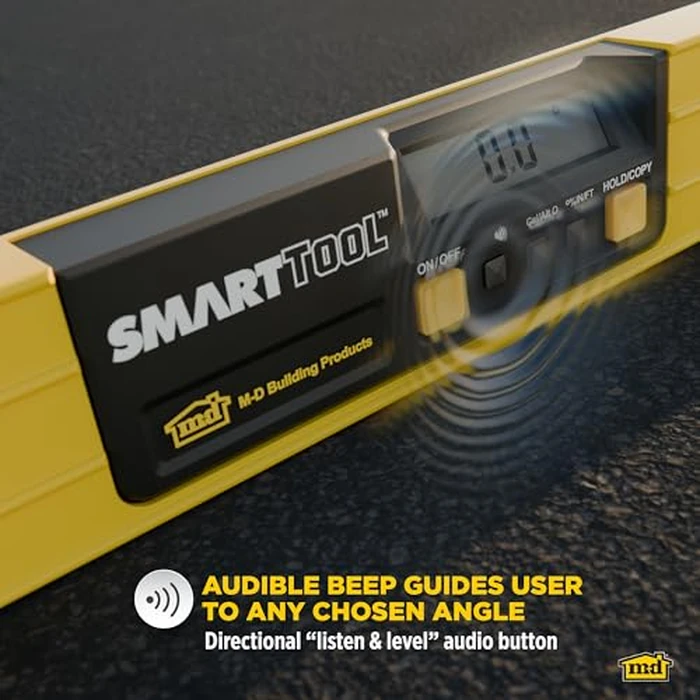 M-D Building Products 92325 SMARTTOOL(R) 48 Inch Digital Level: Precision Measurement w/LCD Screen, Audible Alerts, Water Resistance, High Visibility, & Heavy-Duty Aluminum Frame - Includes Carry Case by M-D Building Products - Image 7