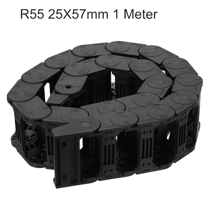 uxcell Drag Chain Cable Carrier Open Type with End Connectors R55 25X57mm 1 Meter Plastic for Electrical CNC Router Machines by uxcell - Image 2