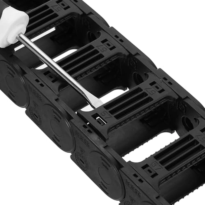 uxcell Drag Chain Cable Carrier Open Type with End Connectors R55 25X57mm 1 Meter Plastic for Electrical CNC Router Machines by uxcell - Image 4