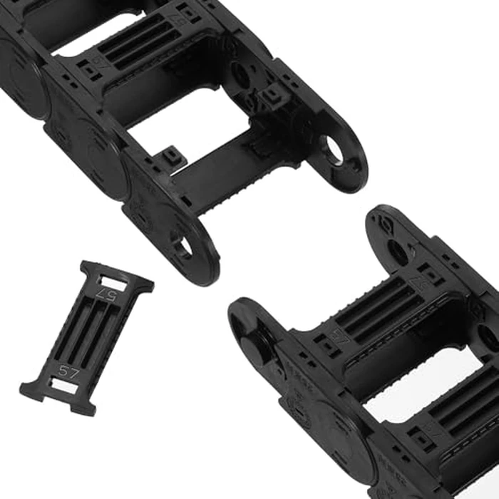uxcell Drag Chain Cable Carrier Open Type with End Connectors R55 25X57mm 1 Meter Plastic for Electrical CNC Router Machines by uxcell - Image 5