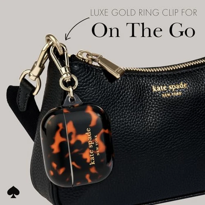 Kate Spade New York AirPods Protective Case with Keychain Ring - Tortoise, Compatible with AirPods 3rd Generation by Kate Spade New York - Image 6