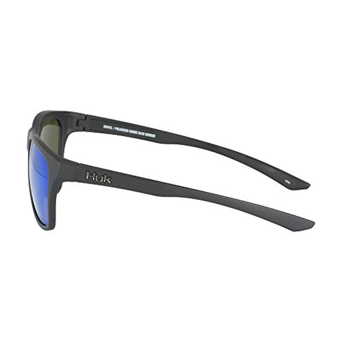 HUK Sunglasses, Polarized Lens Eyewear with Performance Frames, Fishing, Sports & Outdoors Sunglasses, (Swivel) Blue Mirror / Matte Black, Medium by HUK - Image 2