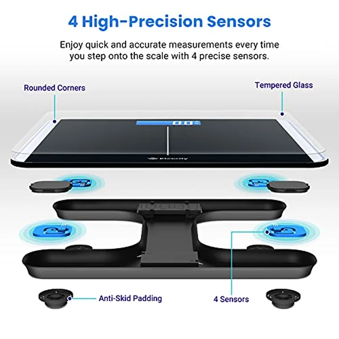 Etekcity Smart Scale for Body Weight and BMI, Bathroom Digital Electronic Weighing Scale for People, Bluetooth Free VeSync APP Connection, Rounded Corner, Accurate to 0.1lb/0.05kg, 400 lbs, Black by Etekcity - Image 3