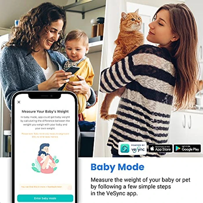 Etekcity Smart Scale for Body Weight and BMI, Bathroom Digital Electronic Weighing Scale for People, Bluetooth Free VeSync APP Connection, Rounded Corner, Accurate to 0.1lb/0.05kg, 400 lbs, Black by Etekcity - Image 5