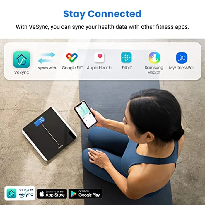 Etekcity Smart Scale for Body Weight and BMI, Bathroom Digital Electronic Weighing Scale for People, Bluetooth Free VeSync APP Connection, Rounded Corner, Accurate to 0.1lb/0.05kg, 400 lbs, Black by Etekcity - Image 6
