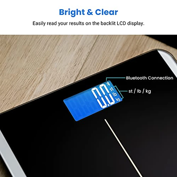 Etekcity Smart Scale for Body Weight and BMI, Bathroom Digital Electronic Weighing Scale for People, Bluetooth Free VeSync APP Connection, Rounded Corner, Accurate to 0.1lb/0.05kg, 400 lbs, Black by Etekcity - Image 8