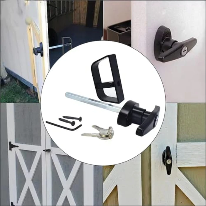 StartFine 5½" T-Handle Shed Door Lock 5.5" Door Handle with Lock Keyed Alike Garage Door Lock Shed t Lock Shed Door Latch Shed Door Hardware Shed Locking Handle 5-1/2" T Lock 1kit by StartFine - Image 7