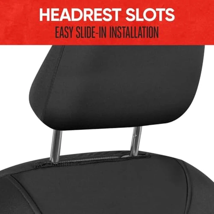 Motor Trend AquaShield Waterproof Front Seat Covers, Black Seat Covers for Cars - Neoprene Front Car Seats Cover, SUV Seat Covers Protector - Car Interior Cover for Auto, Trucks, & Dog Owners by Motor Trend - Image 4