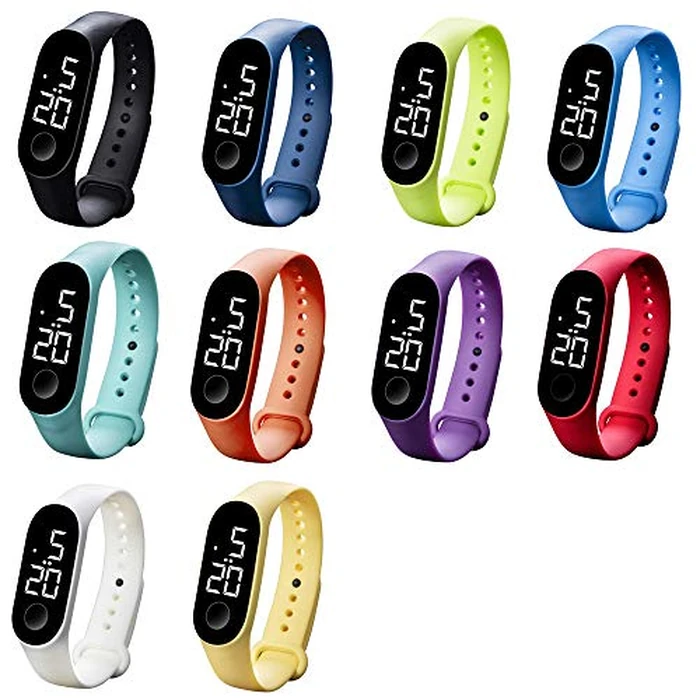 CdyBox 10 Pack 50 Meters Waterproof Led Digital Touch Screen Sport Watch Silicone Women Men Wristwatch (10 Pack White) by CdyBox - Used - Like New condition