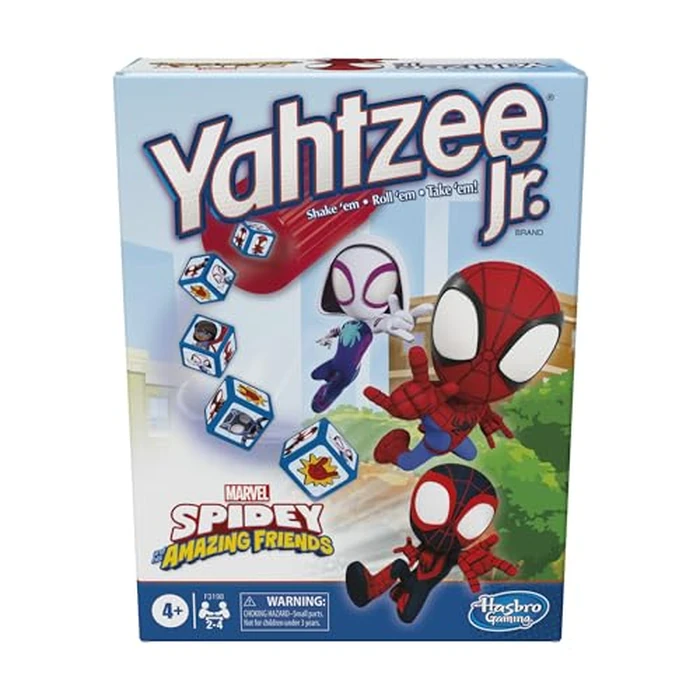 Hasbro Yahtzee Jr.: Marvel Spidey and His Amazing Friends Edition Board Game for Kids Ages 4 and Up, Counting and Matching Game for Preschoolers, English by Hasbro Gaming - Used - Acceptable condition - CA$11.84