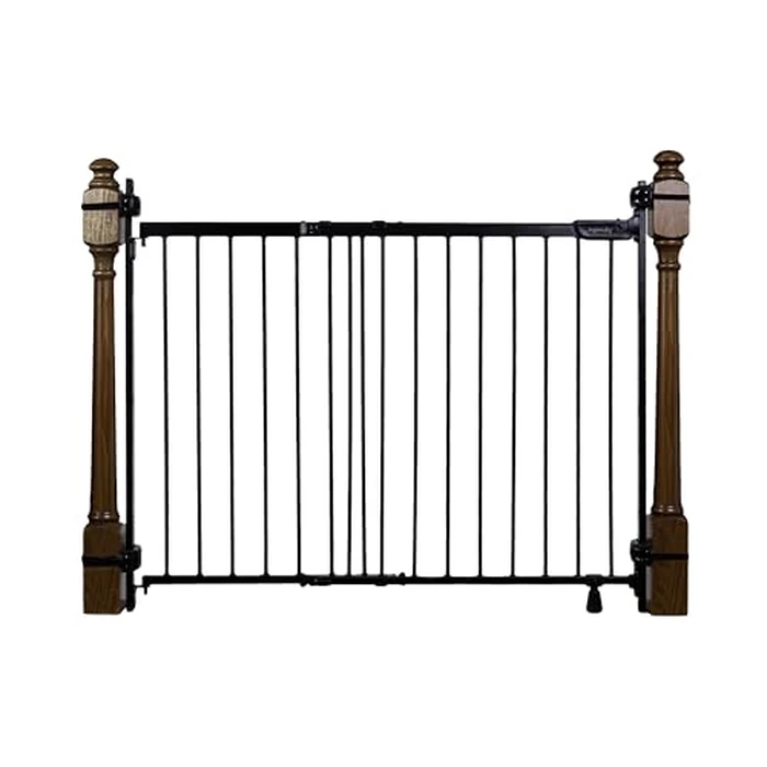 Summer Infant Metal Banister & Stair Safety Baby Gate, Fits Openings 31-46 inch Wide, Metal, for Doorways & Stairways, 32.5 inch Tall Walk-Through Baby & Pet Gate, Black, One Size by Summer Infant - Image 1