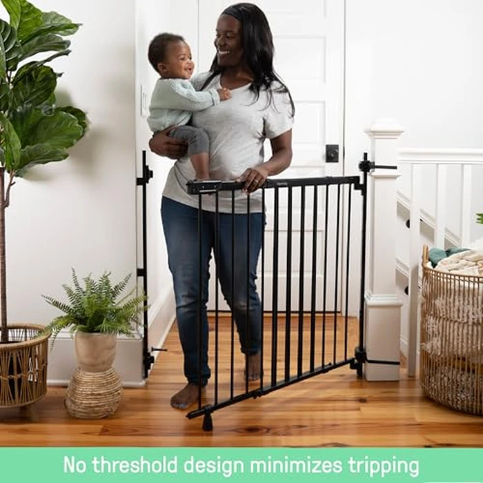 Summer Infant Metal Banister & Stair Safety Baby Gate, Fits Openings 31-46 inch Wide, Metal, for Doorways & Stairways, 32.5 inch Tall Walk-Through Baby & Pet Gate, Black, One Size by Summer Infant - Image 5