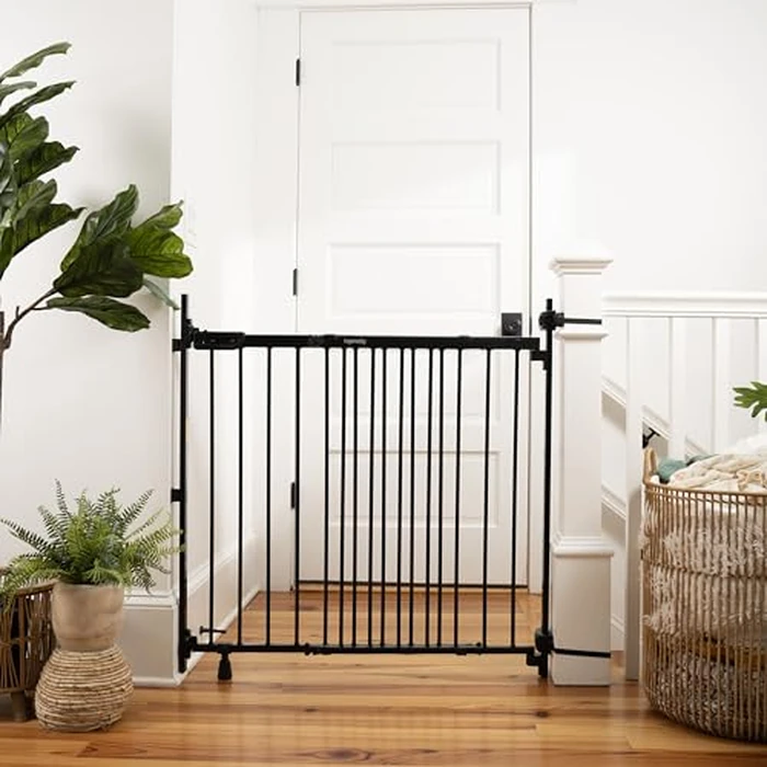 Summer Infant Metal Banister & Stair Safety Baby Gate, Fits Openings 31-46 inch Wide, Metal, for Doorways & Stairways, 32.5 inch Tall Walk-Through Baby & Pet Gate, Black, One Size by Summer Infant - Image 7