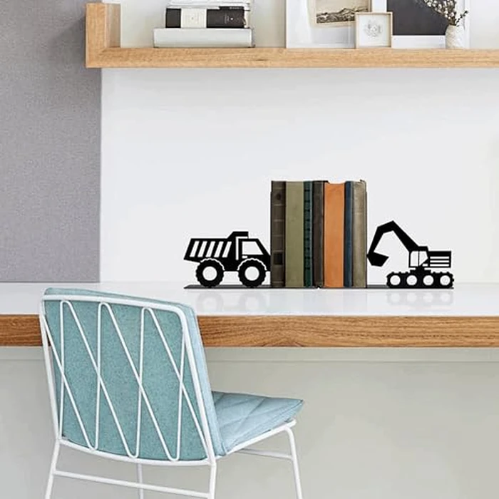 Construction Truck Decorative Bookends for Boys Room - Durable and Cute Design, Perfect for Nursery and Kids' Book Ends by dryelves - Image 5