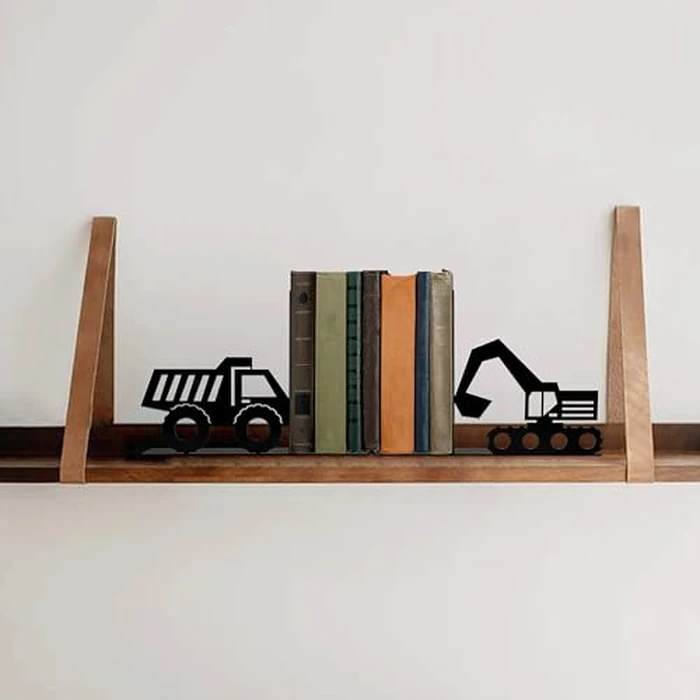 Construction Truck Decorative Bookends for Boys Room - Durable and Cute Design, Perfect for Nursery and Kids' Book Ends by dryelves - Image 6