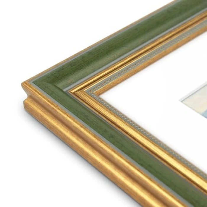 Golden State Art,8x10 Ornate Picture Frame for 5x7 Photo with Mat or 8 x 10 Prints without Mat,Real Glass Wall & Tabletop Display(Color:Green Gold) by Golden State Art - Image 2