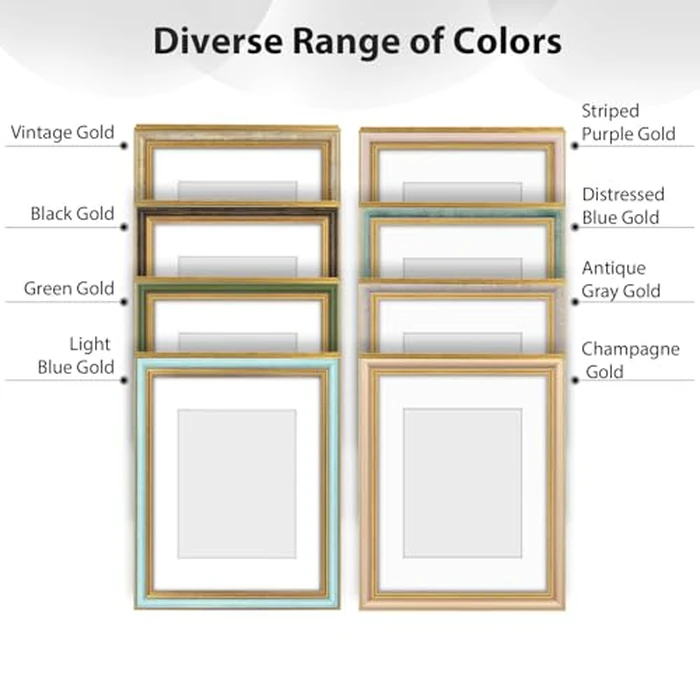 Golden State Art,8x10 Ornate Picture Frame for 5x7 Photo with Mat or 8 x 10 Prints without Mat,Real Glass Wall & Tabletop Display(Color:Green Gold) by Golden State Art - Image 9