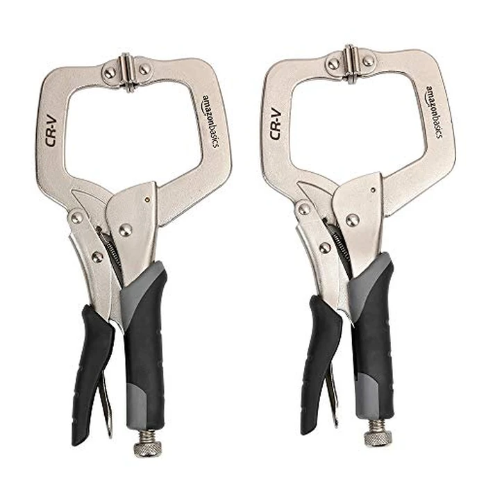 Amazon Basics Adjustable Metal Face Clamps for Woodworking, Welding, or Repairs, 3-inch Jaw Reach, 2-Pack, Black/Silver by Amazon Basics - Used - Very Good condition - US$16.36