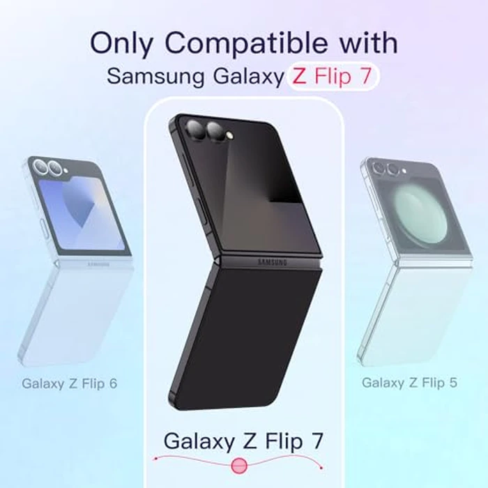 JETech Case for Samsung Galaxy Z Flip 7 2025, Crystal Transparent Hard PC Shell, Anti-Scratch Shockproof Slim Protective Phone Cover (Black) by JETech - Image 2