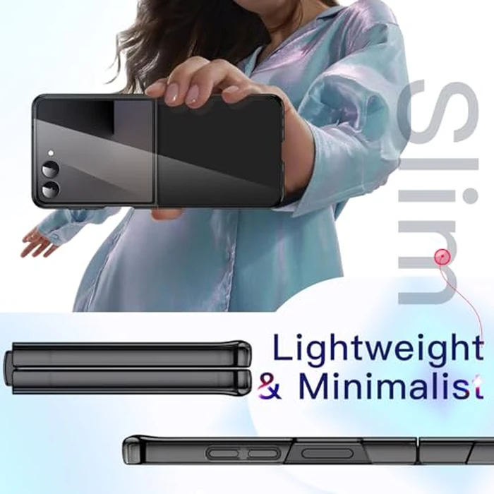 JETech Case for Samsung Galaxy Z Flip 7 2025, Crystal Transparent Hard PC Shell, Anti-Scratch Shockproof Slim Protective Phone Cover (Black) by JETech - Image 7