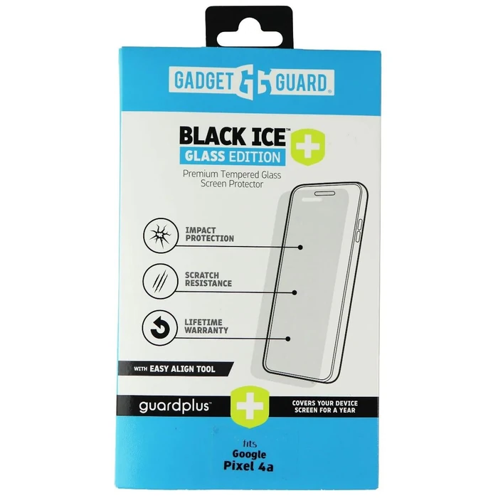 Gadget Guard Black Ice Plus Glass Edition Screen Protector for Google Pixel 4a - Clear by Gadget Guard - Refurbished - Brand New condition