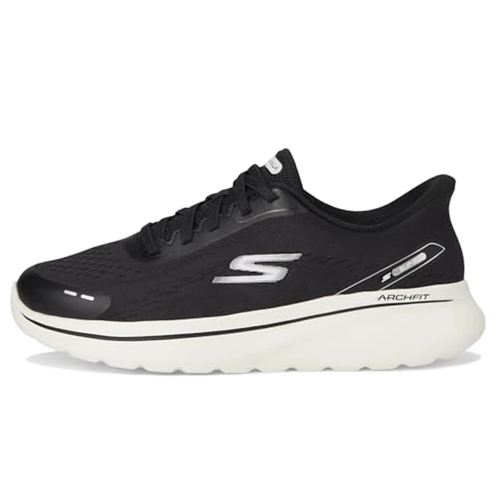 Skechers Women's Go Walk Arch Fit N-Joy Emory Hands Free Slip-Ins Sneaker, Black/White, 7.5 by Skechers - Image 4