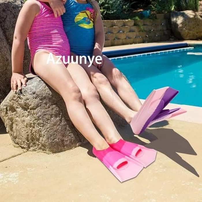 Azuunye Kids Swim Fins, Youth Swimming Flippers for Lap Swimming Training, for Children Girls Boys (Dark Pink / Pink / Rose / Light Pink, S(US Kids 1.5-3.5)) by Azuunye - Image 4