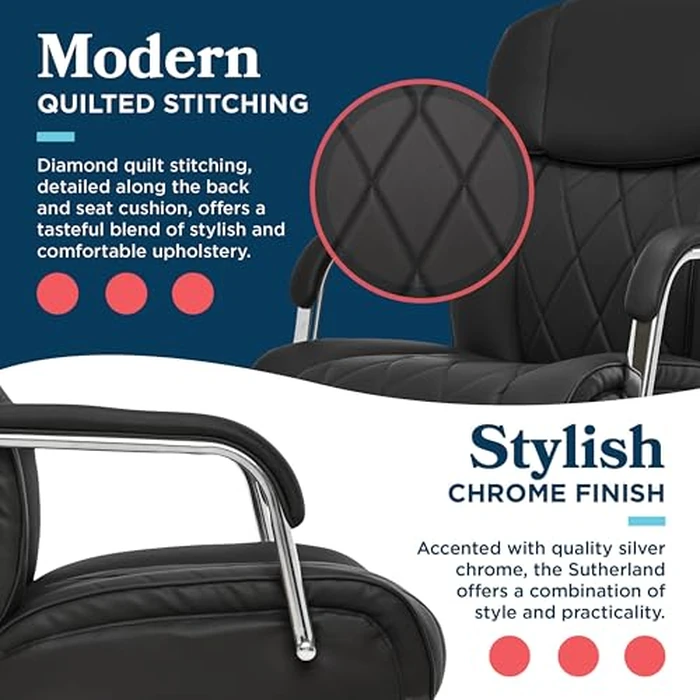 La-Z-Boy Sutherland Ergonomic Faux Leather Swivel Computer and Desk Chair, Black (CHR10048A) by La-Z-Boy - Image 5