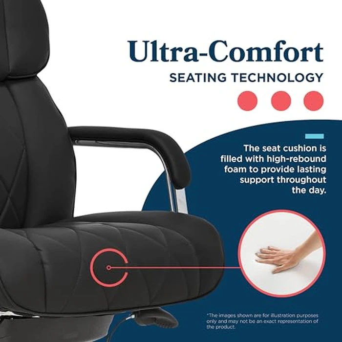 La-Z-Boy Sutherland Ergonomic Faux Leather Swivel Computer and Desk Chair, Black (CHR10048A) by La-Z-Boy - Image 6