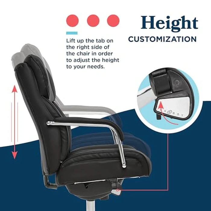 La-Z-Boy Sutherland Ergonomic Faux Leather Swivel Computer and Desk Chair, Black (CHR10048A) by La-Z-Boy - Image 8