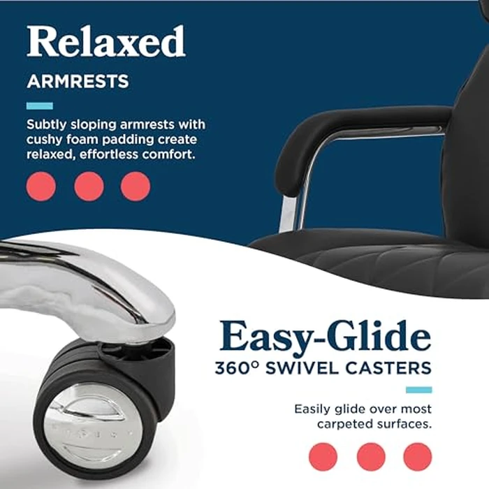 La-Z-Boy Sutherland Ergonomic Faux Leather Swivel Computer and Desk Chair, Black (CHR10048A) by La-Z-Boy - Image 9