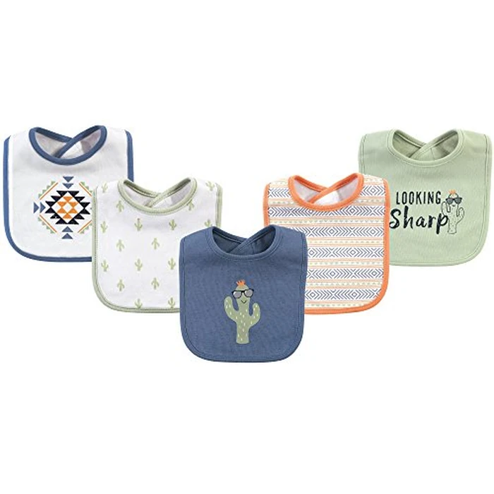 Hudson Baby Unisex Baby Cotton Bibs, Cactus, One Size by Hudson Baby - Used - Like New condition - US$11.09