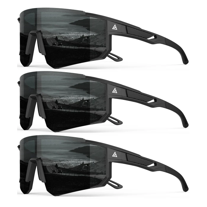 QALLY Polarized Sports Sunglasses for Men Women, UV400 Protection Mens Sunglasses Wrap Around Sun Glasses for Cycling Running by QALLY - Used - Like New condition