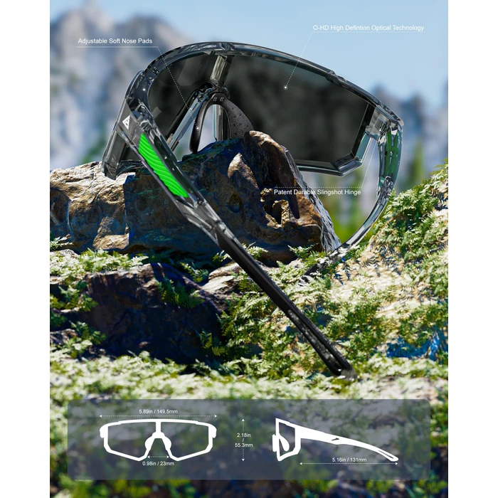 QALLY Polarized Sports Sunglasses for Men Women, UV400 Protection Mens Sunglasses Wrap Around Sun Glasses for Cycling Running by QALLY - Image 5