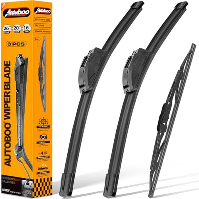 AUTOBOO 26"+20" Windshield Wipers with 16" Rear Wiper Blade Replacement for Dodge Grand Caravan 2008-2014 2015 2016 2017 2018 2019 2020 Town & Country -Original Factory Quality (Pack of 3) by AUTOBOO - Used - Very Good condition
