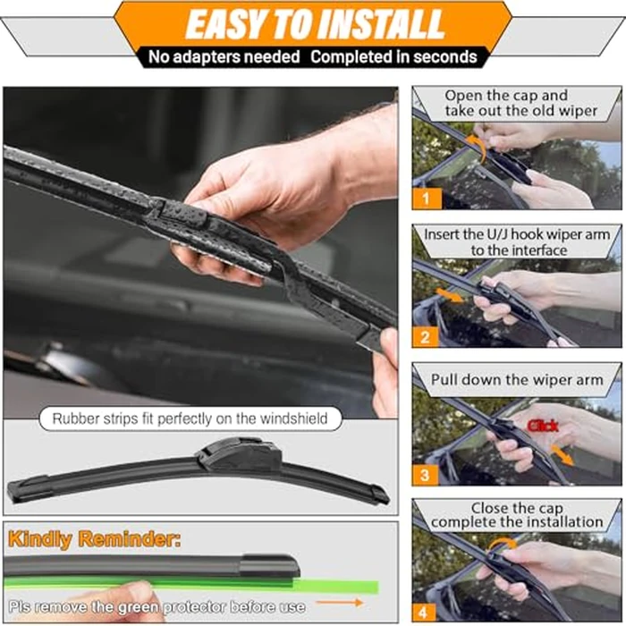 AUTOBOO 26"+20" Windshield Wipers with 16" Rear Wiper Blade Replacement for Dodge Grand Caravan 2008-2014 2015 2016 2017 2018 2019 2020 Town & Country -Original Factory Quality (Pack of 3) by AUTOBOO - Image 8