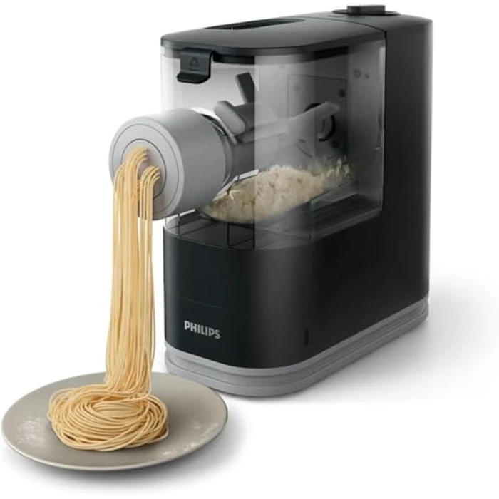 Philips Kitchen Appliances Compact Pasta and Noodle Maker, Viva Collection, Comes with 3 Default Classic Pasta Shaping Discs, Fully Automatic, Recipe Book, Small, Black (HR2371/05) by Philips - Used - Like New condition - CA$157.43