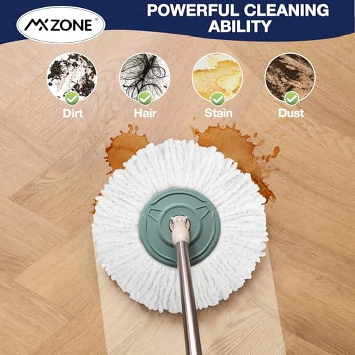 Spin Mop Replacement Head for Hurricane 360 degrees Spin Mop Systems, Microfiber Spin Mop Head, Round Shape Standard Universal Size Magic Mop Refill, 3 Pack by MXZONE - Image 4