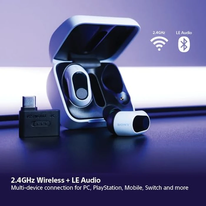 Sony INZONE Buds Wireless Gaming Earbuds, Perfect for PlayStation(R) 5, for PC/PS5/Switch/Mobile, 48Hr Battery with Case, Noise Canceling, 360 Spatial Sound, 2.4GHz USB-C Dongle, WF-G700N White by Sony - Image 2