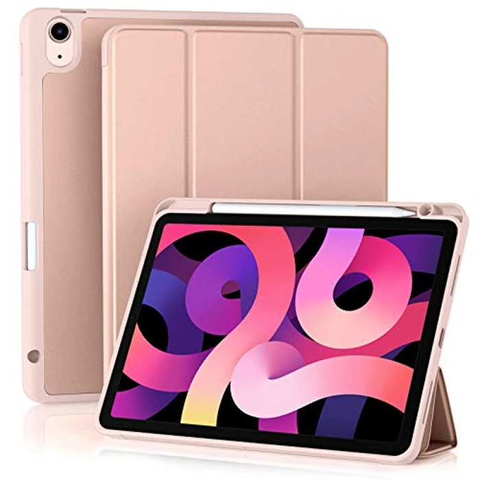 Akkerds Compatible with iPad Air 11 Inch Case 7th/6th Generation (M3/M2) 2025/2024, for iPad Air 5th/4th Generation Case 10.9 Inch 2022/2020 with Pencil Holder[Auto Sleep/Wake], Rose Pink by Akkerds - Used - Acceptable condition