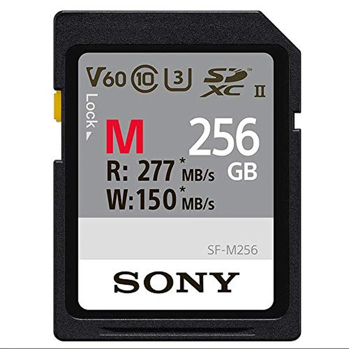 Sony M series SDXC UHS-II Card 256GB, V60, CL10, U3, Max R277MB/S, W150MB/S (SF-M256/T2) by Sony - Used - Very Good condition - US$179.00
