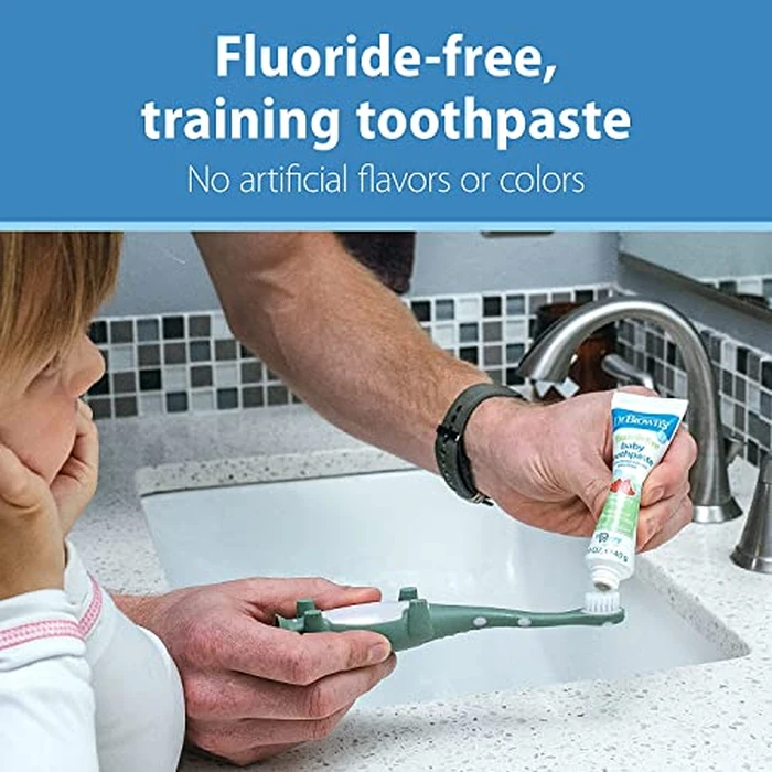 Dr. Brown's Infant-to-Toddler Toothbrush, Giraffe & Strawberry Toothpaste Set by Dr. Brown's - Image 2