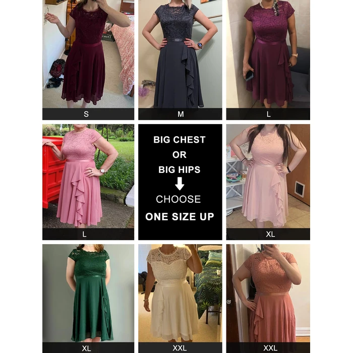 Narecte Women's Cocktail Dresses for Women Evening Party, Tea Party Dress for Women 2025 Wedding Guest Dress Prom Semi Formal Dress Dusty Blue L by Narecte - Used - Like New condition