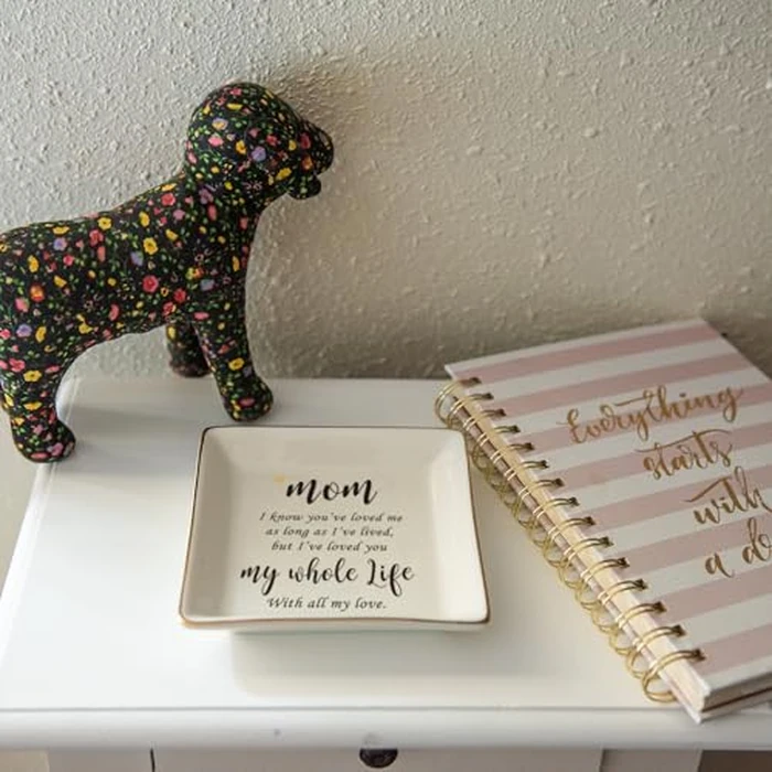 HOME SMILE Mother's Day Birthday Gifts for Mom,I Love You Mom Ring Dish Jewelry Tray-Best Gifts for Mom Who Have Eveything-Valentine Gifts for Mom Unique by HOME SMILE - Image 3