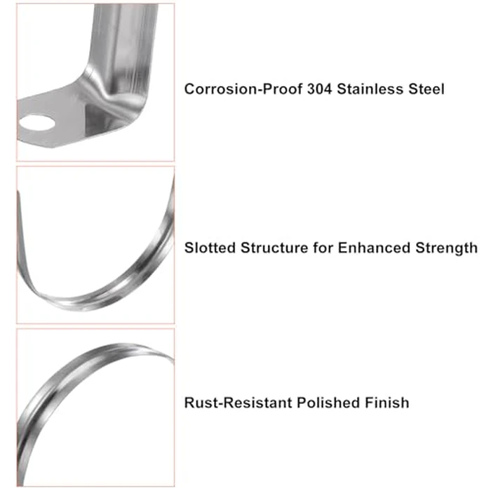 HARFINGTON 10pcs 6 Inch 150mm Conduit Clamps, M150 U Tube Pipe Clamp, Stainless Steel Rigid Pipe Strap, U Shaped Bracket with Two Hole for Pipe Tube Hose Wire Cord Fixing by HARFINGTON - Image 4
