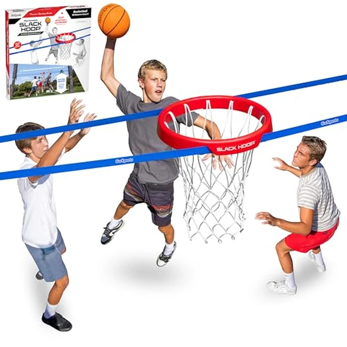 GoSports Slack Hoop Portable Basketball Game for Kids & Teens - Adjustable Height Outdoor Lawn, Beach, & Yard Game - Basketball Without a Court by GoSports - Image 1