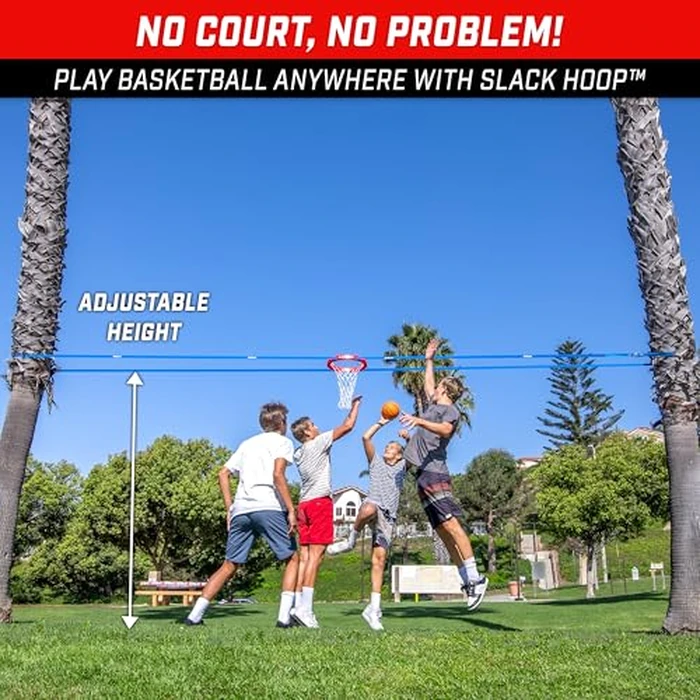GoSports Slack Hoop Portable Basketball Game for Kids & Teens - Adjustable Height Outdoor Lawn, Beach, & Yard Game - Basketball Without a Court by GoSports - Image 2