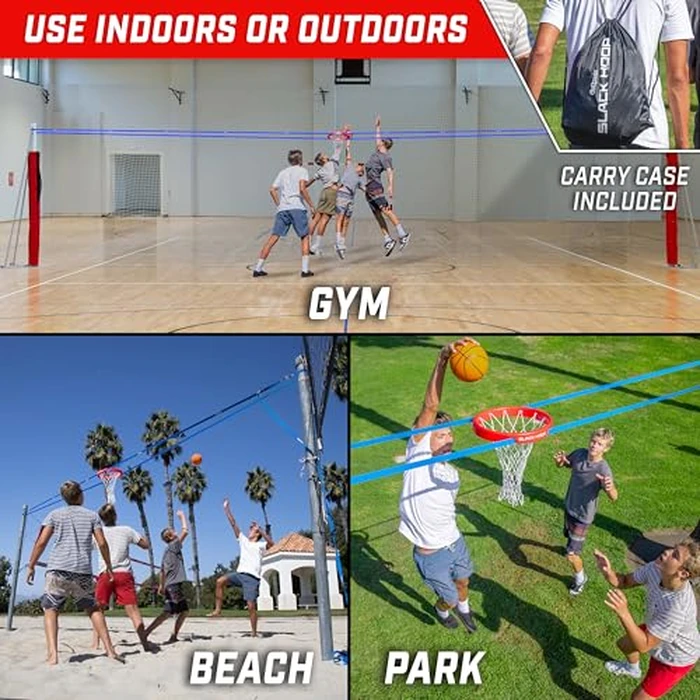GoSports Slack Hoop Portable Basketball Game for Kids & Teens - Adjustable Height Outdoor Lawn, Beach, & Yard Game - Basketball Without a Court by GoSports - Image 5