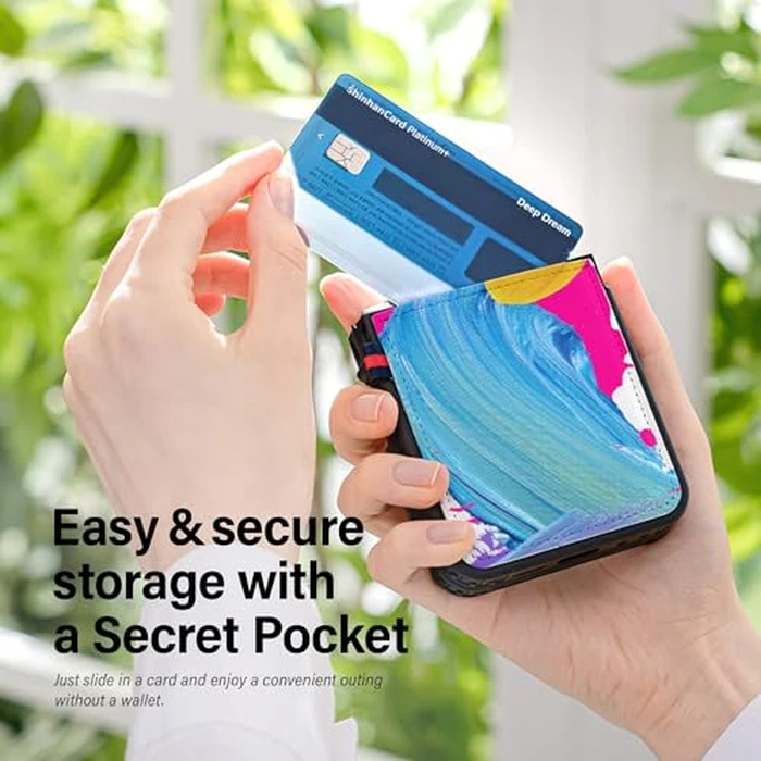 MOLAN CANO Galaxy Z Flip 6 Design Case with Secret Card Insert Pocket, Full Protection with Hinge Cover, Ultra-Durable Shockproof, [Secret Pocket Design] - Pattern by MOLAN CANO - Image 2